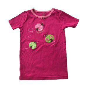 6 Gymboree Girls Hot Pink Tshirt Ladybug Applique "Daydreamer"